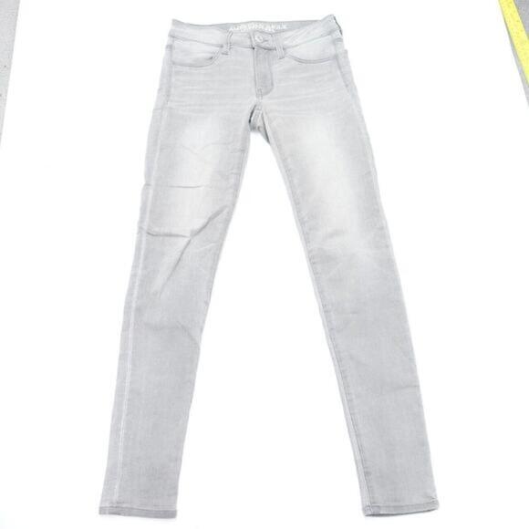 American Eagle Outfitters Jeans Womens 2 Heather Gray Super Stretch Straight Leg - Picture 1 of 9